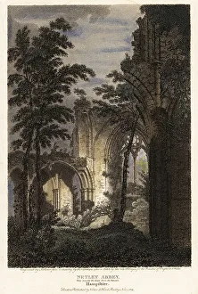 Transept Prints: View of a Gothic ruin, Netley Abbey, Hampshire, 1805