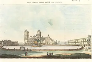 View of the Grand Plaza of Mexico City, circa 1820