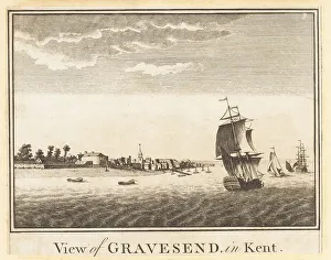 Gravesend Prints: View of Gravesend on the River Thames in Kent, 1784
