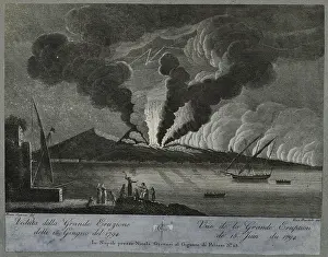 Bartoli Prints: View of great eruption of Mount Vesuvius, 15 June 1794