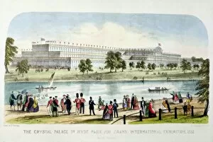 1850s Collection: View of the Great Exhibition from across the Serpentine