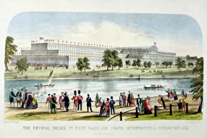 1850s Collection: View of the Great Exhibition from across the Serpentine