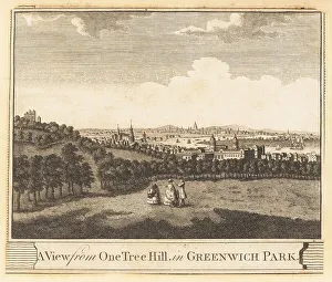 Woods Prints: View of Greenwich and the Thames, 1784