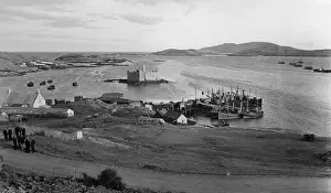Outer Prints: View of the harbour at Barra, Outer Hebrides, Scotland