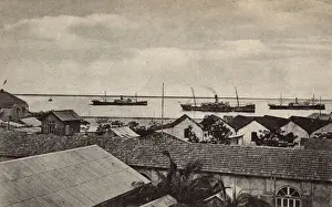 Rooftops Prints: View of the harbour, Beira, Mozambique, East Africa