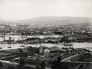 View - harbour of Christiania, now Oslo, capital of Norway