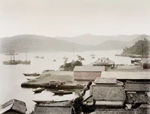 View of the harbour at Nagasaki, Japan, c. 1880 s