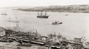 Quebec Prints: View across the harbour, Quebec, Canada