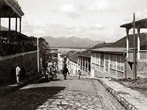 View towards the harbour, Santiago, Cuba, circa 1900