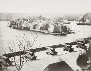 Breakwater Prints: View of the harbour at Valletta, Malta
