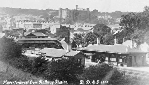 View of Haverfordwest, South Wales, from railway station