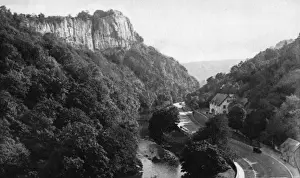 Matlock Prints: View of High Tor, Matlock Dale, Derbyshire
