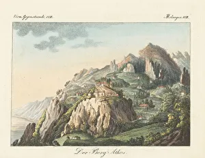 Carl Bertuch Prints: View of the holy mountain Mount Athos in Greece, 1815