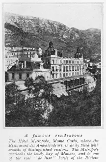 Monaco Prints: A view of the Hotel Metropole, Monte Carlo, 1926