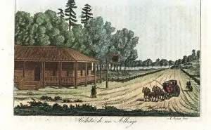 Philadelphia Prints: View of a hotel in Philadelphia, Pennsylvania, 18th century