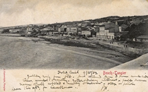 Images Dated 6th June 2017: View of hotels on the coast road, Tangier, Morocco