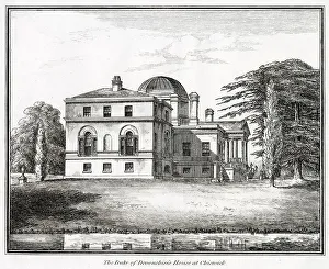 Side view of the house from the garden Date: 1795