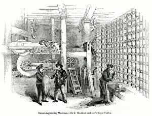 Cogs Prints: View inside a rope and sail cloth factory, East London