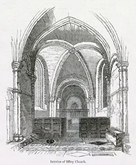 Vaults Prints: View inside St Marys Church, Iffley, Oxfordshire