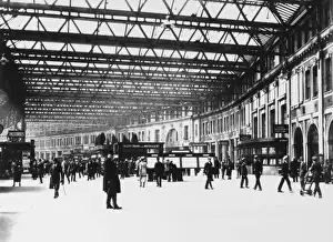 Girders Prints: View inside Waterloo Station, London