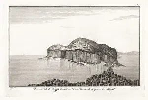 Mineralogy Prints: View of the Isle of Staffa and the entrance to Fingal's Cave