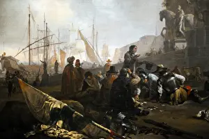View of an Italian Harbour, 1649, by Jan Baptist Weenix (162