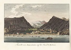 Carl Bertuch Prints: View of Jamestown on the island of Saint Helena, 1815