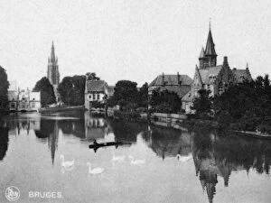 View of Le Lac d'Amour, Bruges, Belgium