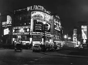 View of the lights at Piccadilly Circus, London