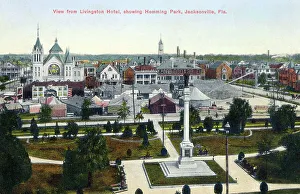 Jacksonville Prints: View from Livingston Hotel, with Hemming Park, Jacksonville