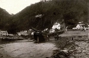 View of Lynmouth beach, Devon