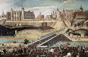 Segovia Prints: View of Madrid, from the exit of the Segovia Bridge, with un