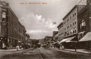Libby Prints: View of Main Street, Waterville, Maine, USA