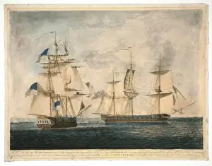 Frigate Prints: This view of his majestys ship Shannon... waiting the clo