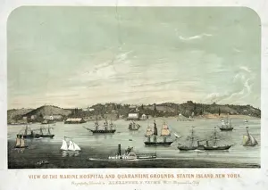 Staten Prints: View of the marine hospital and quarantine grounds, Staten I