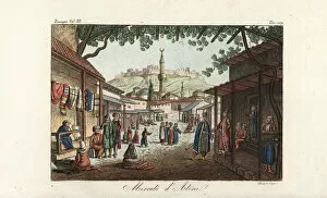 Albanian Collection: View of the market or bazaar in Athens, 18th century