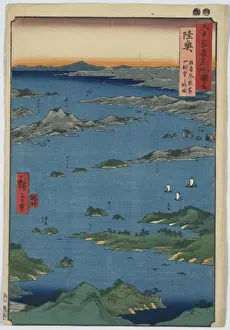 View of Matsushima and distant view of Tomiyama Mountain