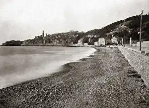 Mentone Prints: View of Mentone, France, circa 1890