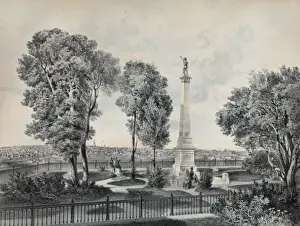 Milwaukee Prints: View of a monument erected in Milwaukee, Wisconsin, A. D. 18