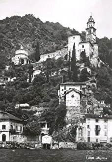 Lugano Prints: View of Morcote on Lake Lugano, Switzerland