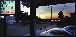Shone Prints: View through motel window Moro Bay, California, USA