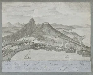 Volcano Prints: View of Mount Vesuvius before the eruption of 1631