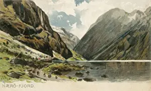Fjord Prints: View of Naerofjord (Naeroyfjord), Aurland, Norway