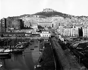 Neapolitan Prints: View of Naples from the Molo (pier), Italy