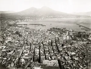View of Naples and volcano Vesuvius