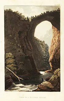 Manufactures Prints: View of a natural bridge in Shenandoah Valley, Virginia, America