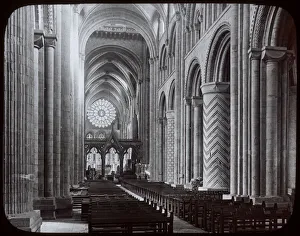 Aisle Gallery: View of the nave, Durham Cathedral, Durham