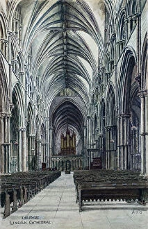 Paving Collection: View down the nave, Lincoln Cathedral, Lincolnshire