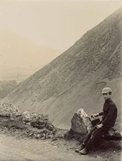 View near Old Colwyn, North Wales, with thatched cottage Date: circa 1889