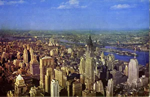 Skyscrapers Prints: View of New York from the Empire State Building, USA